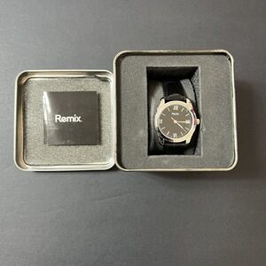 Remix Stainless Steel Quartz Watch For Women Black Band New With Case